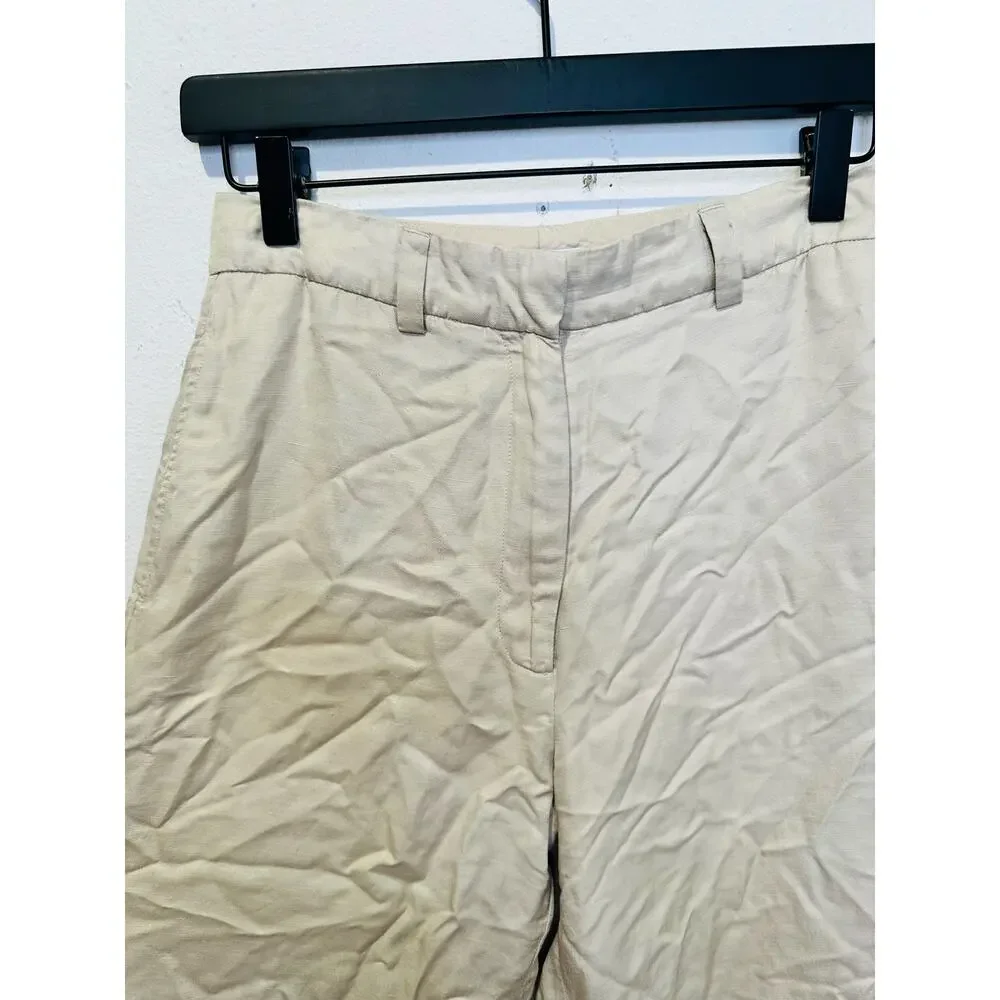 Anine Bing Women's Off-White Wide-Leg Front Zipper Lyra Trousers Pants Size 34